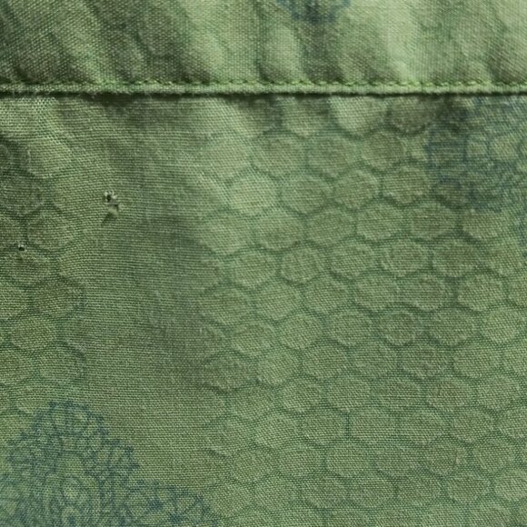 Perry Ellis Button Front Shirt Long Sleeves Green Honeycomb & Paisley Vintage L - Picture 7 of 15